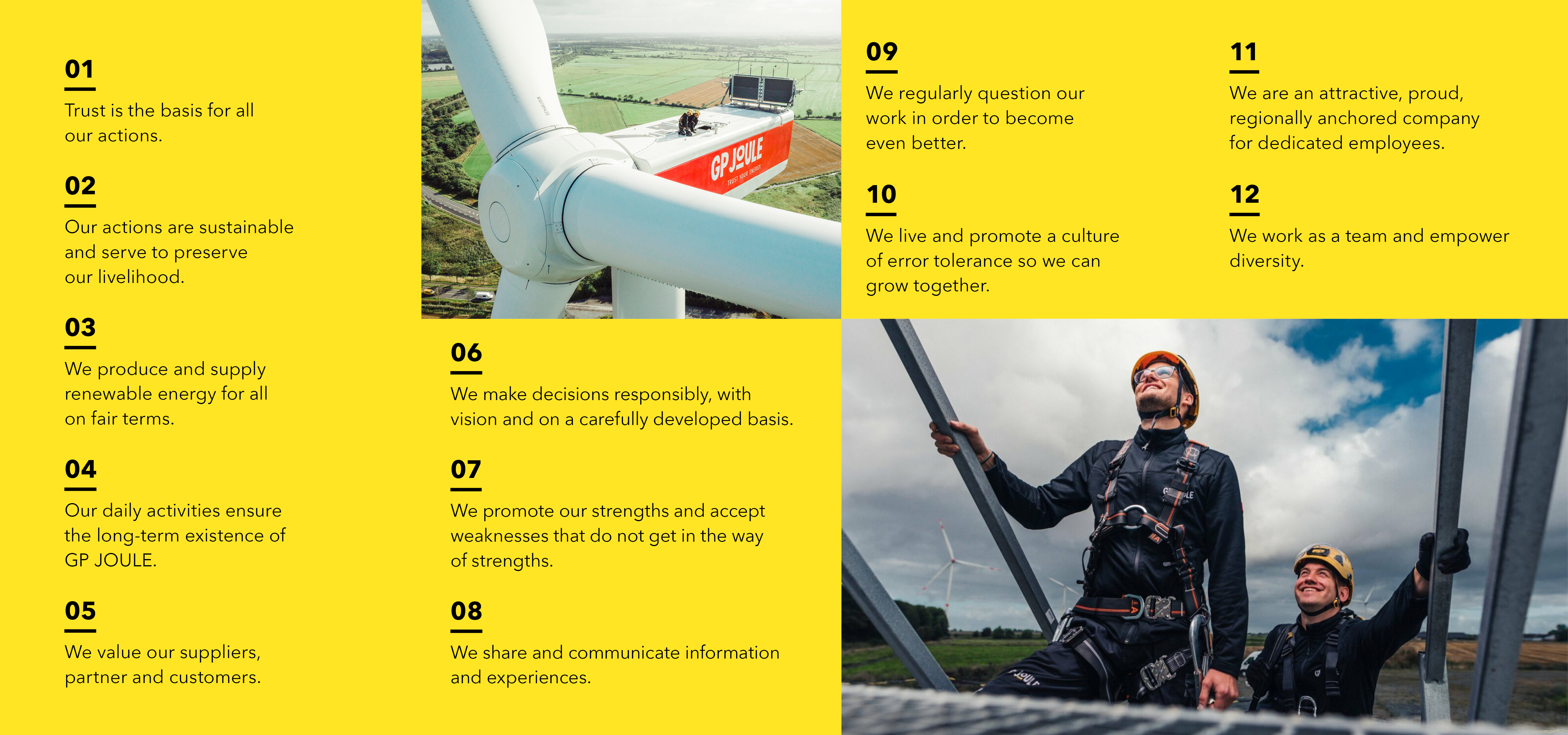 Gp Core Values GP JOULE: Our values and guiding principles